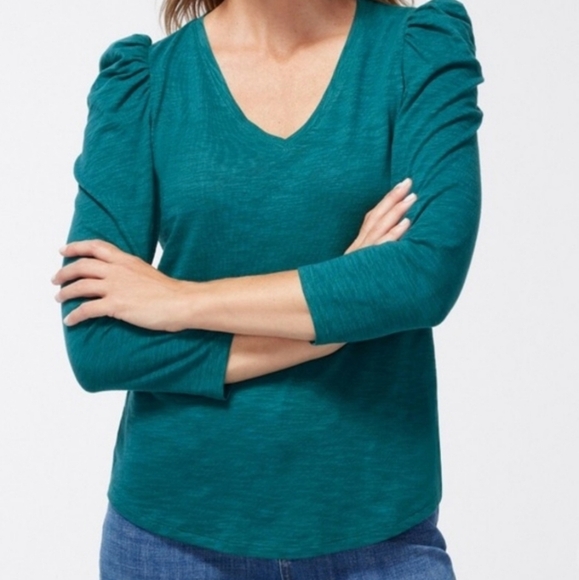 CHICO'S Women's Teal V-Neck Top - Picture 1 of 6